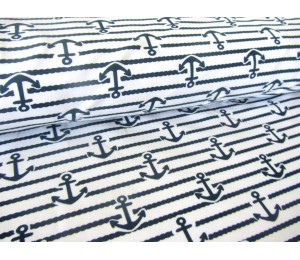 French Terry - Anker geflochten weiß